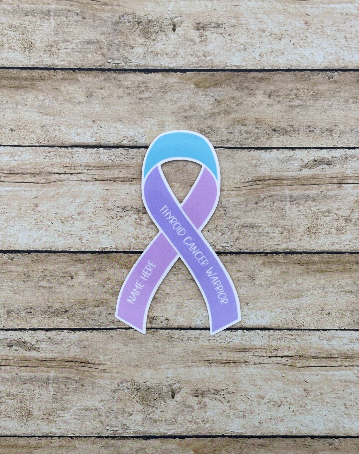 Thyroid Cancer Warrior Custom Ribbon Sticker
