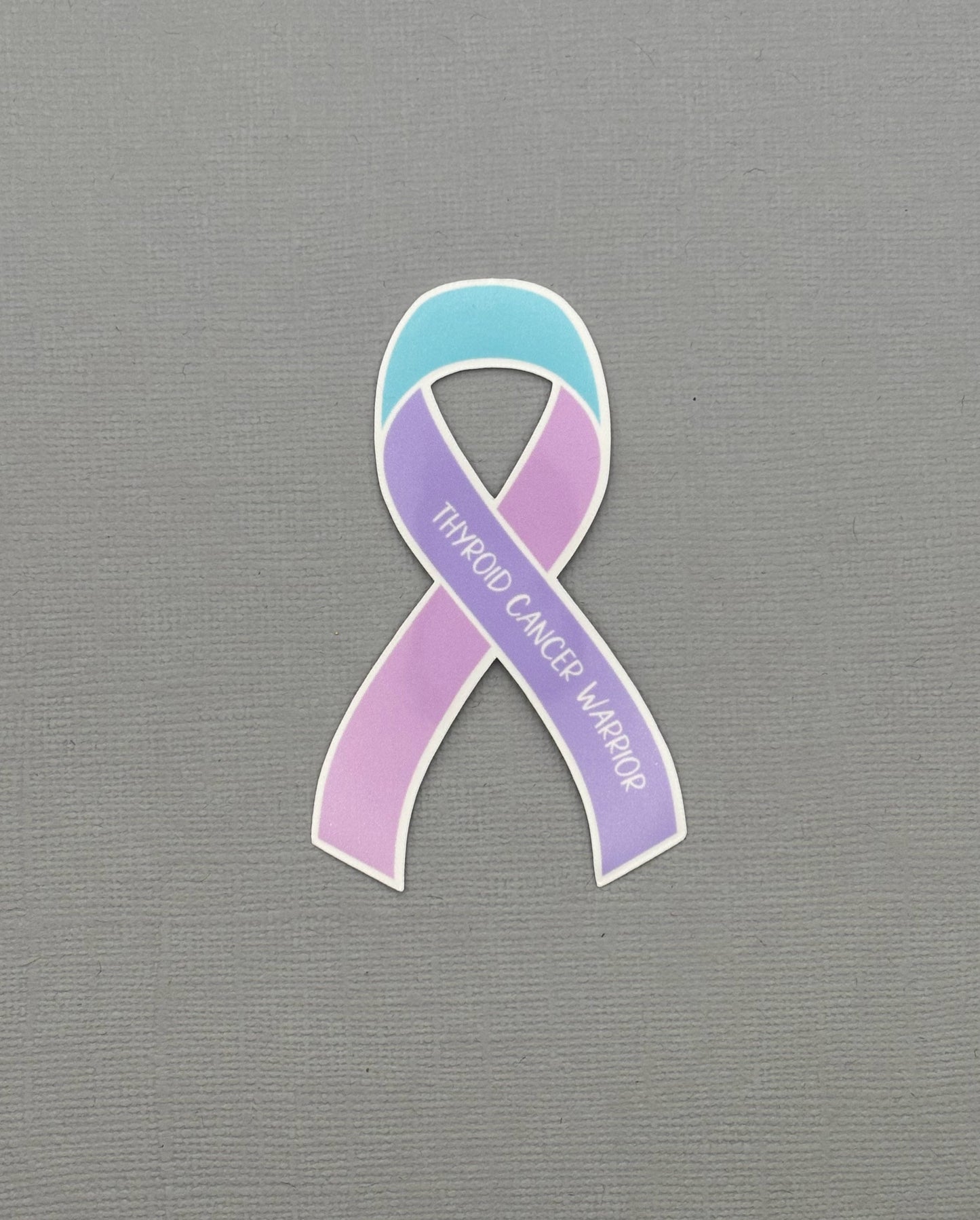 Thyroid Cancer Warrior Ribbon Sticker