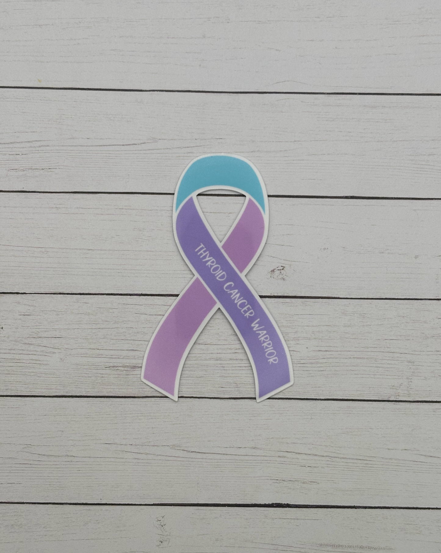 Thyroid Cancer Warrior Ribbon Sticker