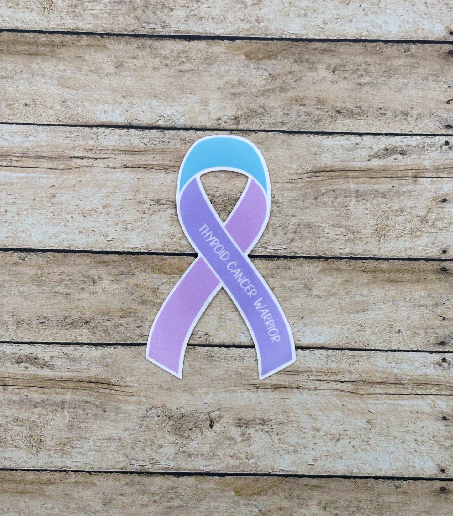 Thyroid Cancer Warrior Ribbon Sticker