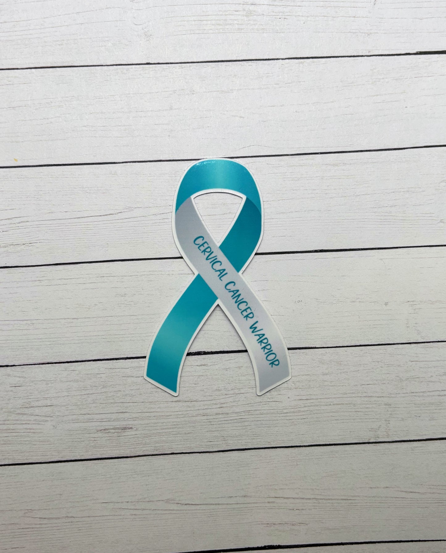 Cervical Cancer Warrior Ribbon Sticker