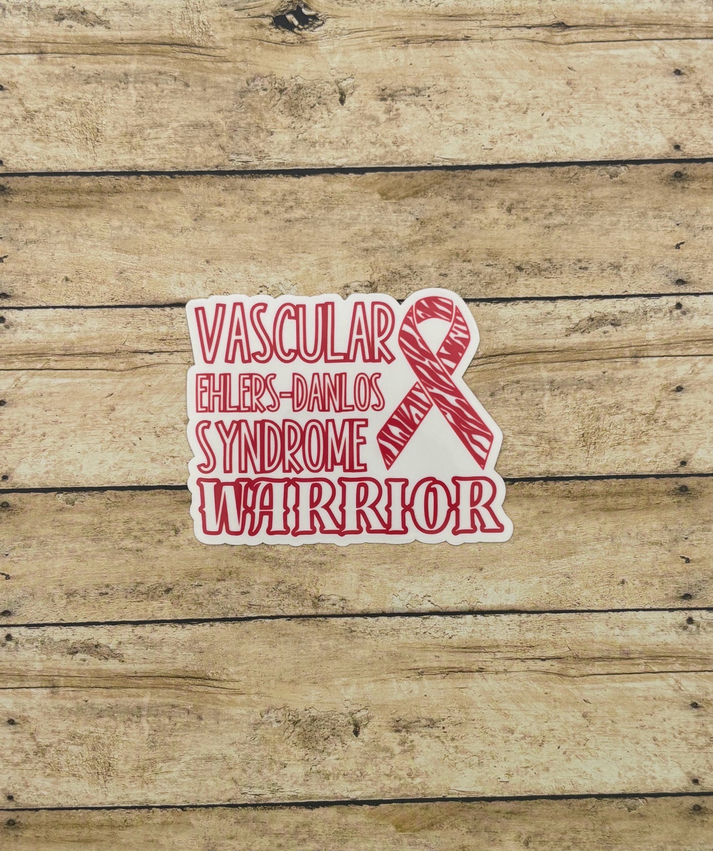 Vascular Ehlers–Danlos syndrome Warrior with Ribbon Sticker