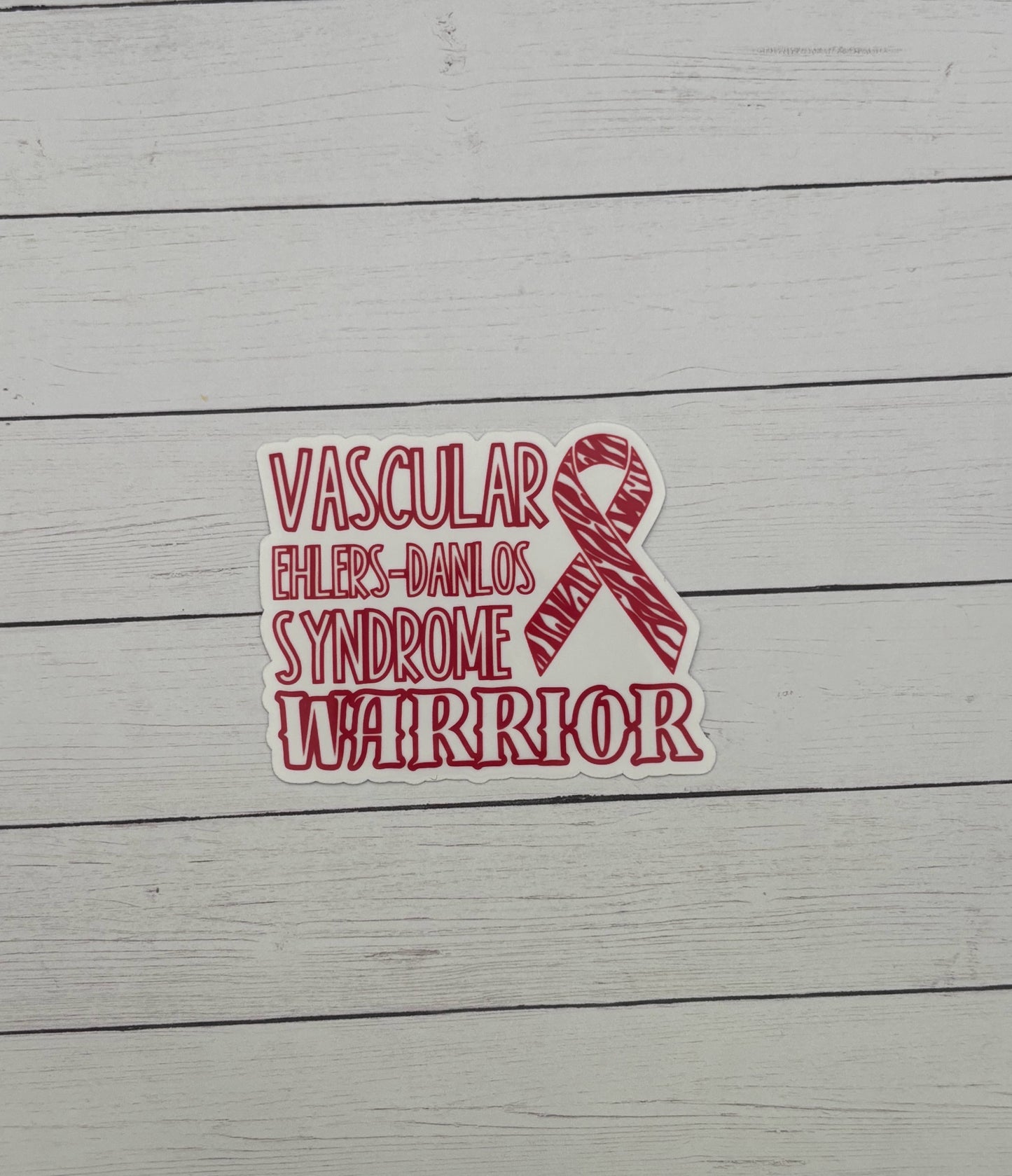 Vascular Ehlers–Danlos syndrome Warrior with Ribbon Sticker