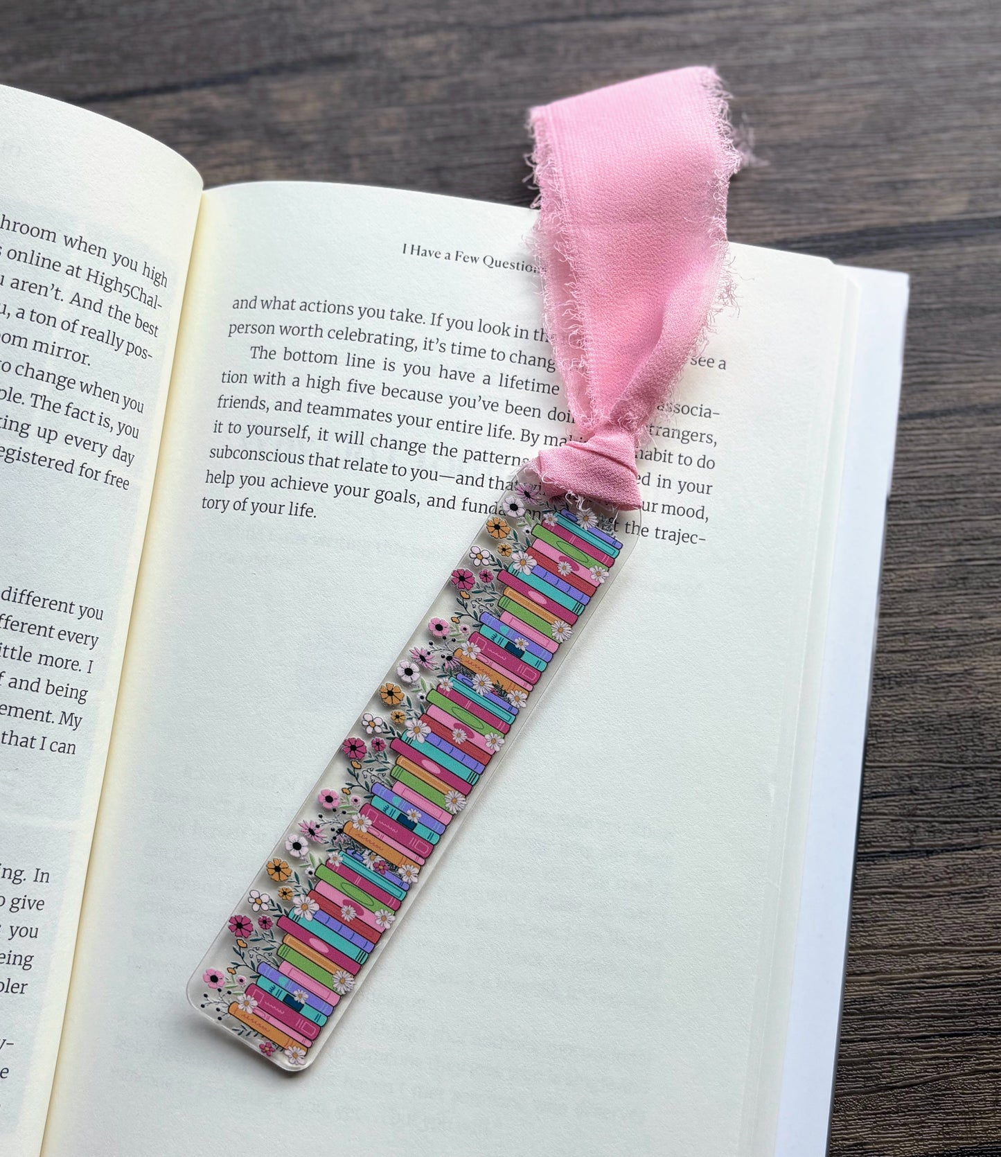 Wildflower Book Stack Bookmark