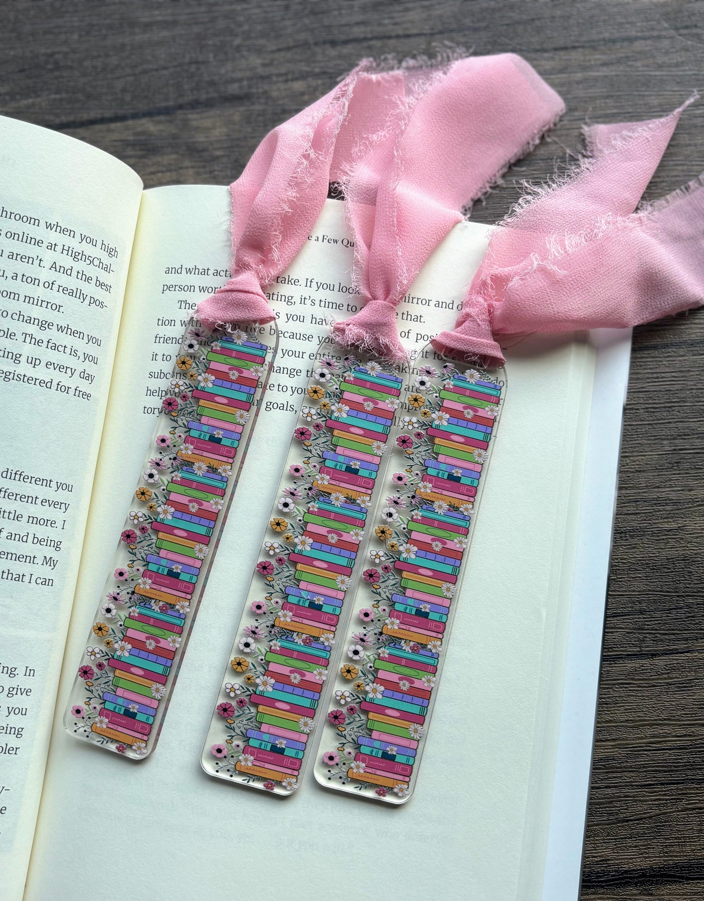 Wildflower Book Stack Bookmark
