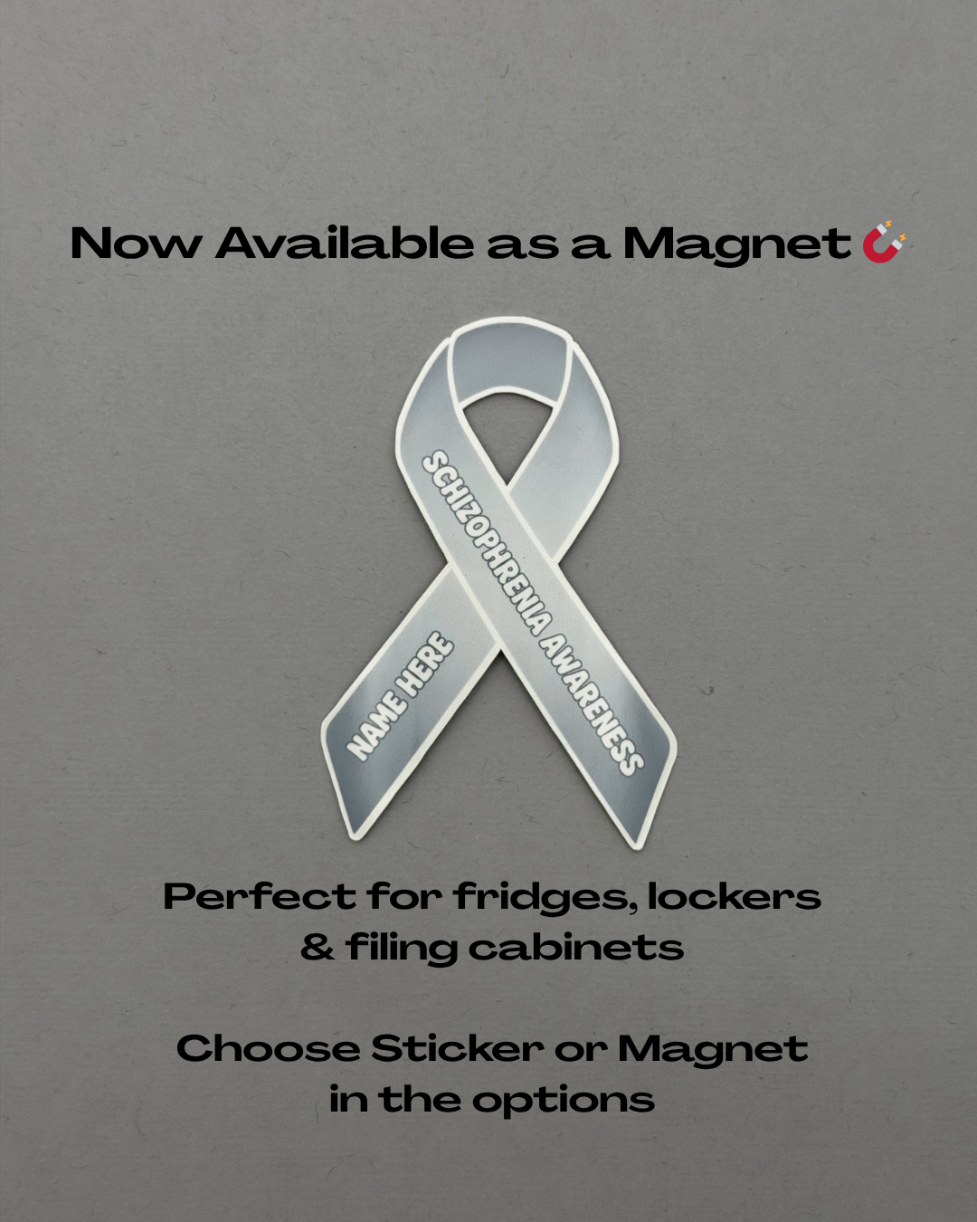 Schizophrenia Awareness Custom Ribbon Sticker or Magnet