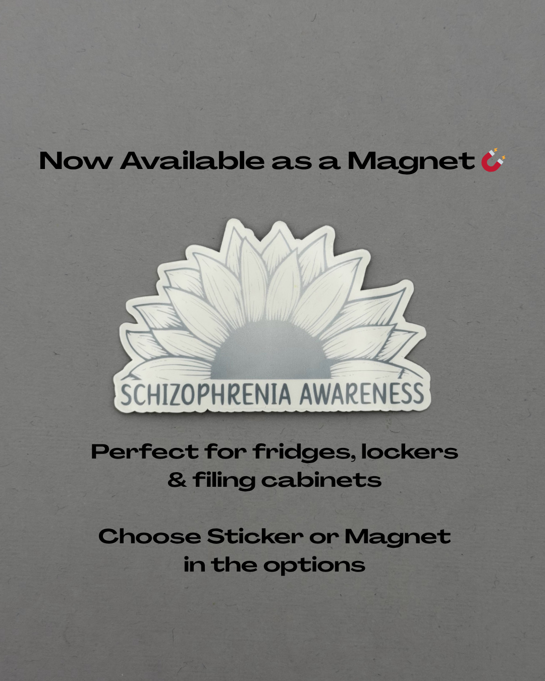 Schizophrenia Awareness Sunflower Sticker or Magnet