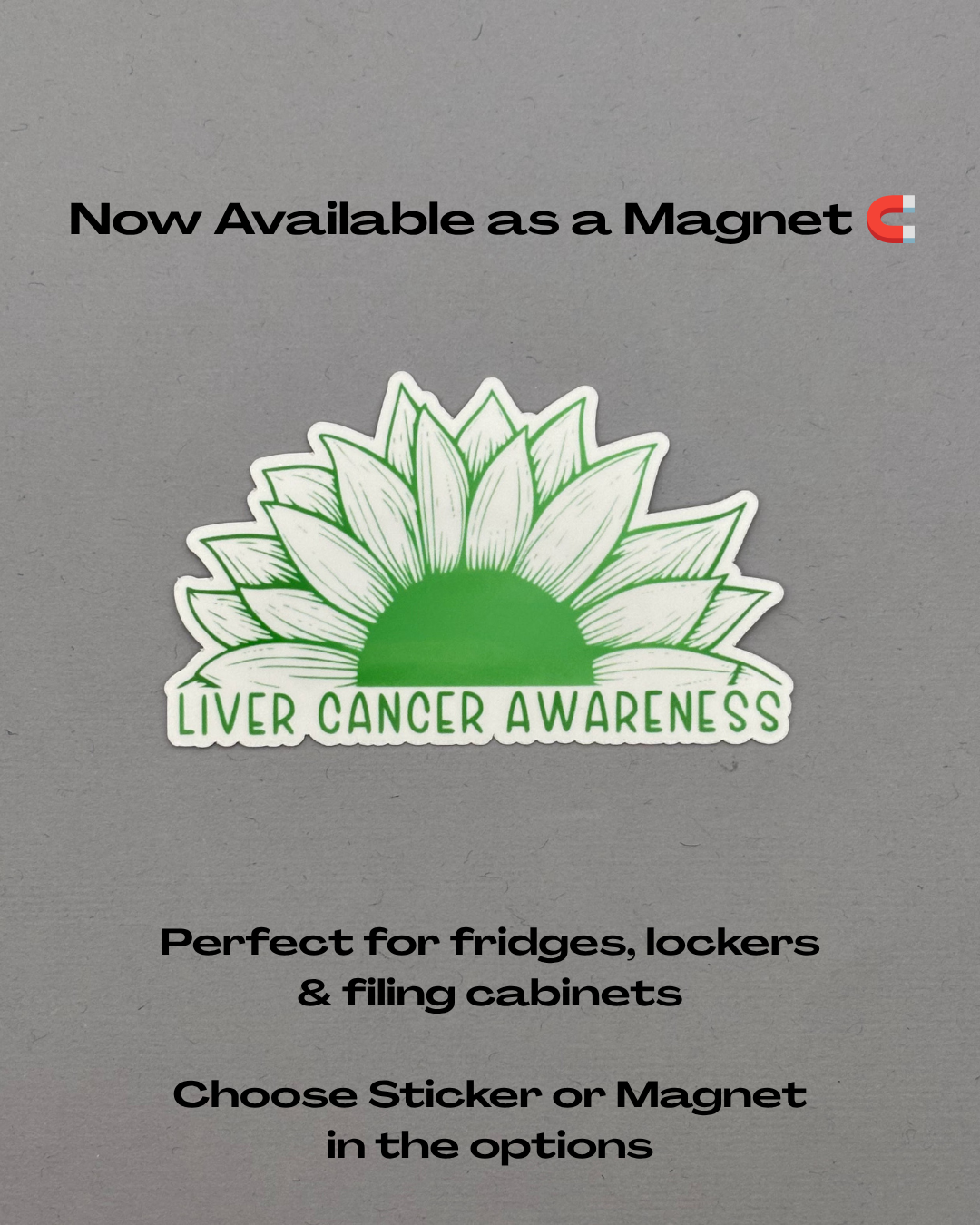 Liver Cancer Awareness Sunflower Sticker or Magnet