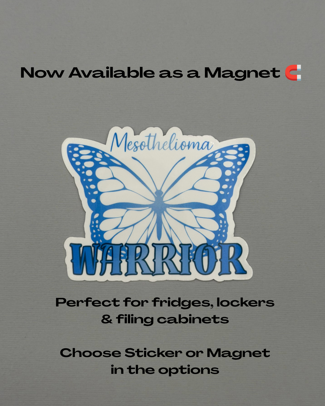 Mesothelioma Warrior Butterfly Sticker or Magnet