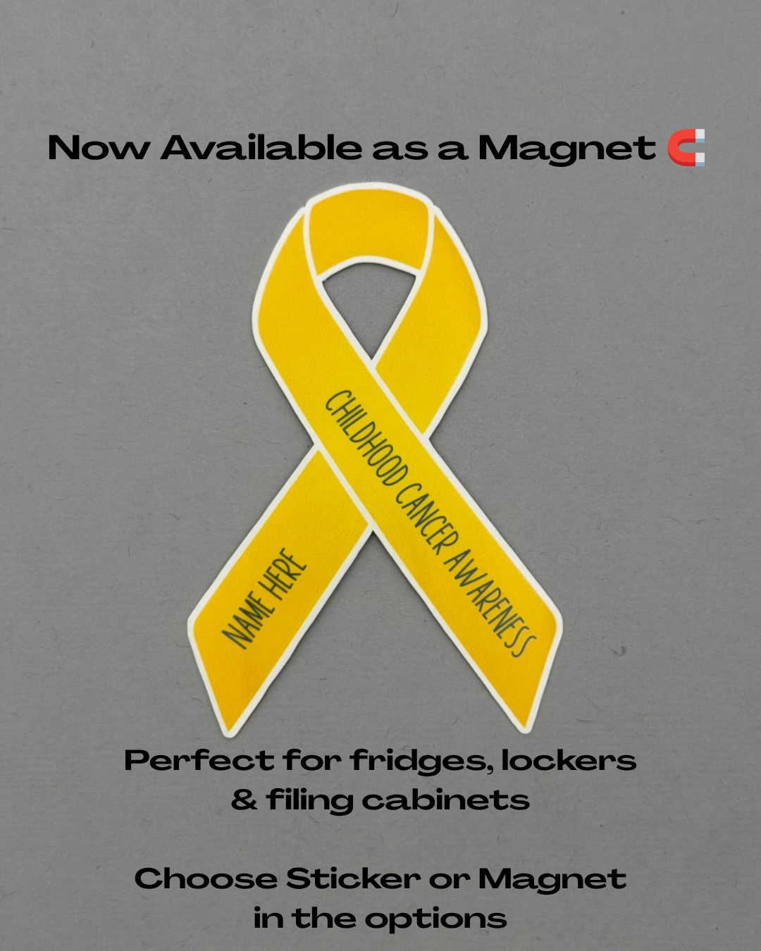 Childhood Cancer Awareness Custom Ribbon Sticker or Magnet