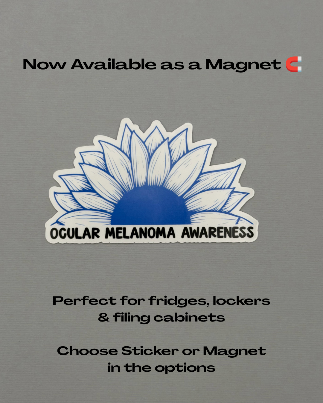 Ocular Melanoma Awareness Sunflower Sticker or Magnet