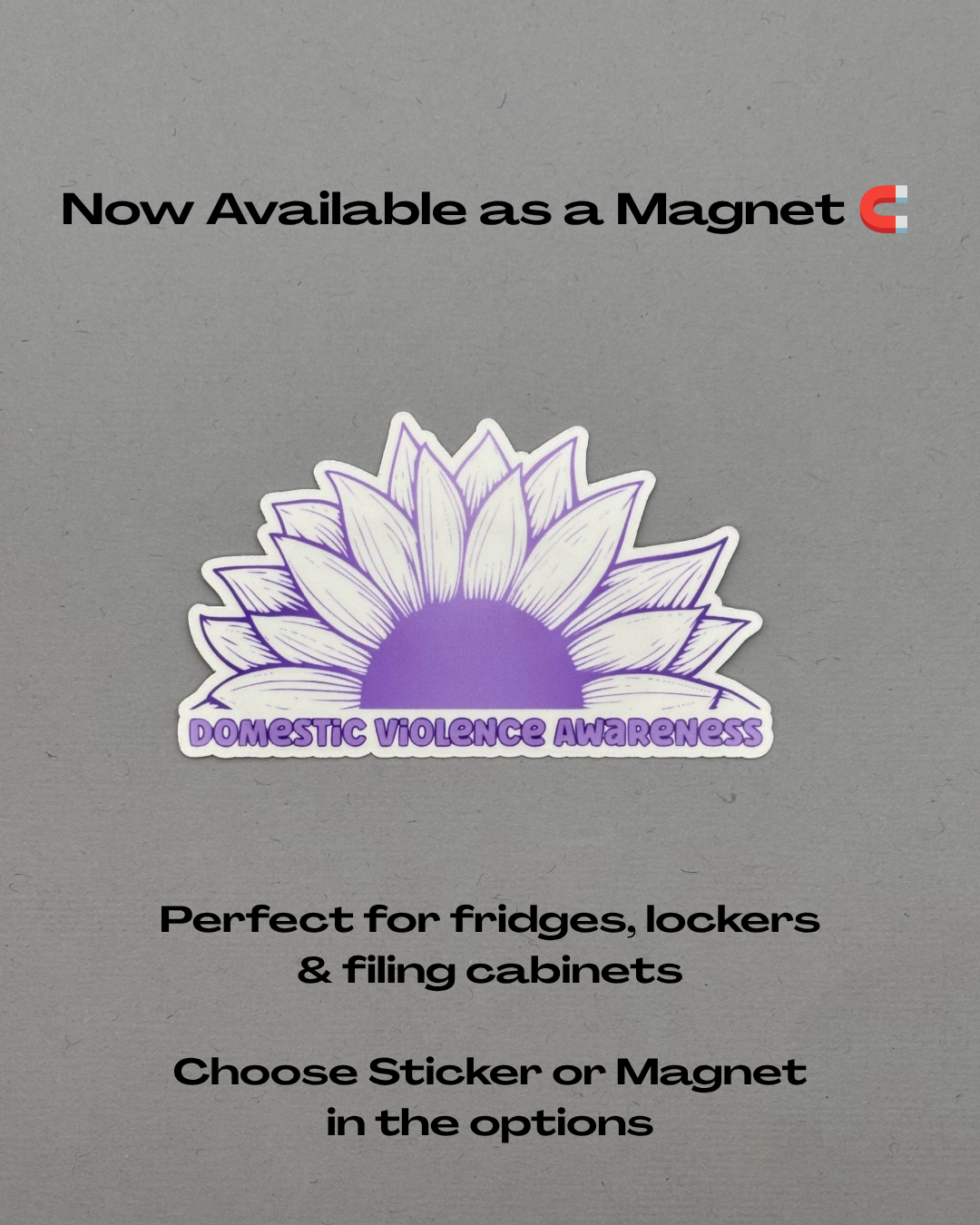 Domestic Violence Awareness Sunflower Sticker or Magnet