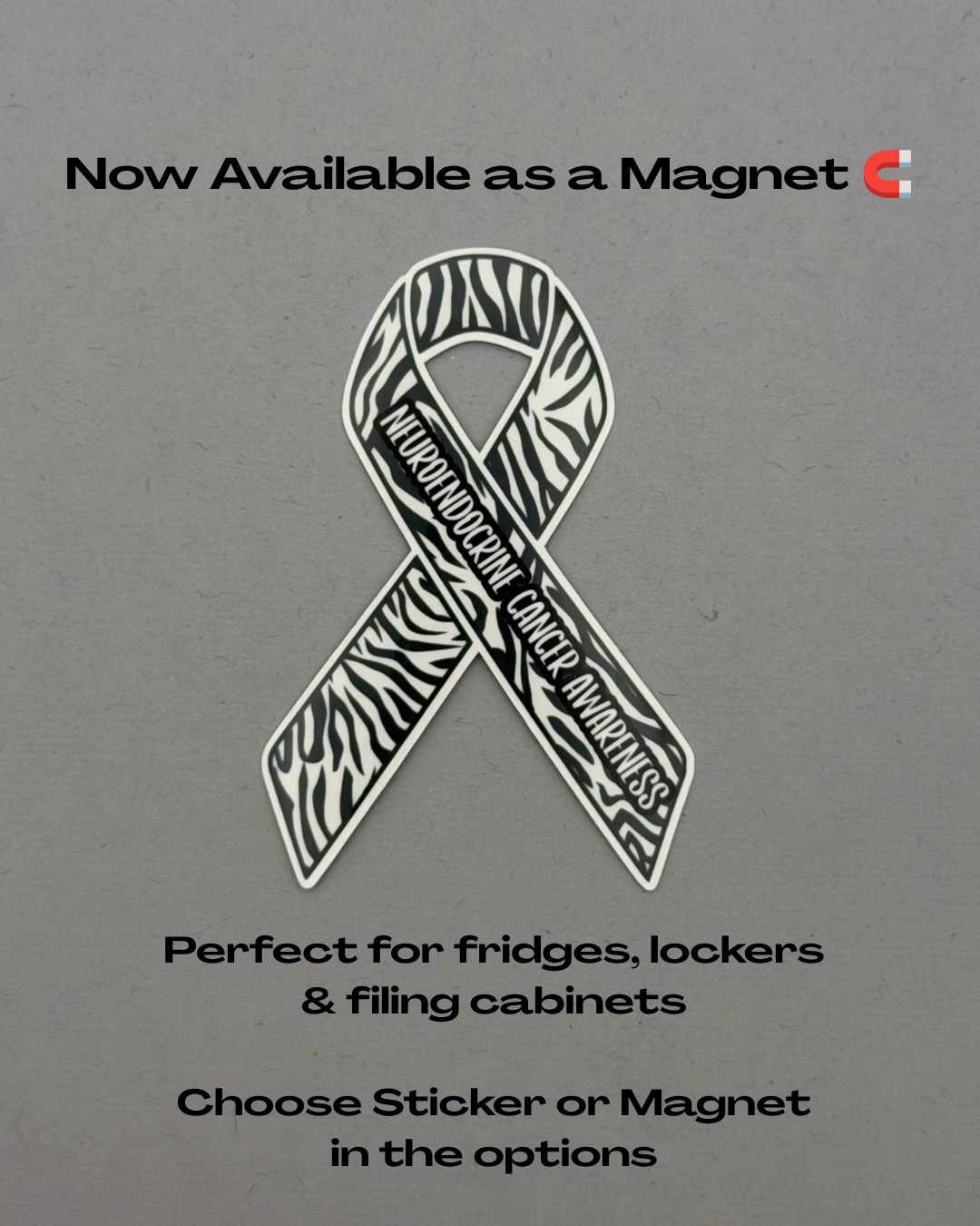 Neuroendocrine Cancer Awareness Ribbon Sticker or Magnet