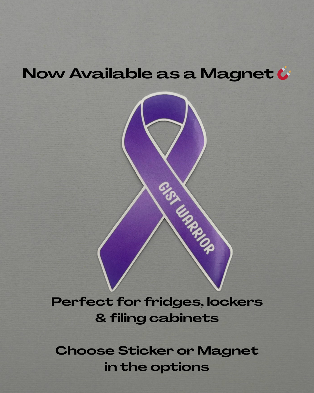 GIST Warrior Ribbon Sticker or Magnet | Gastrointestinal Stromal Tumor