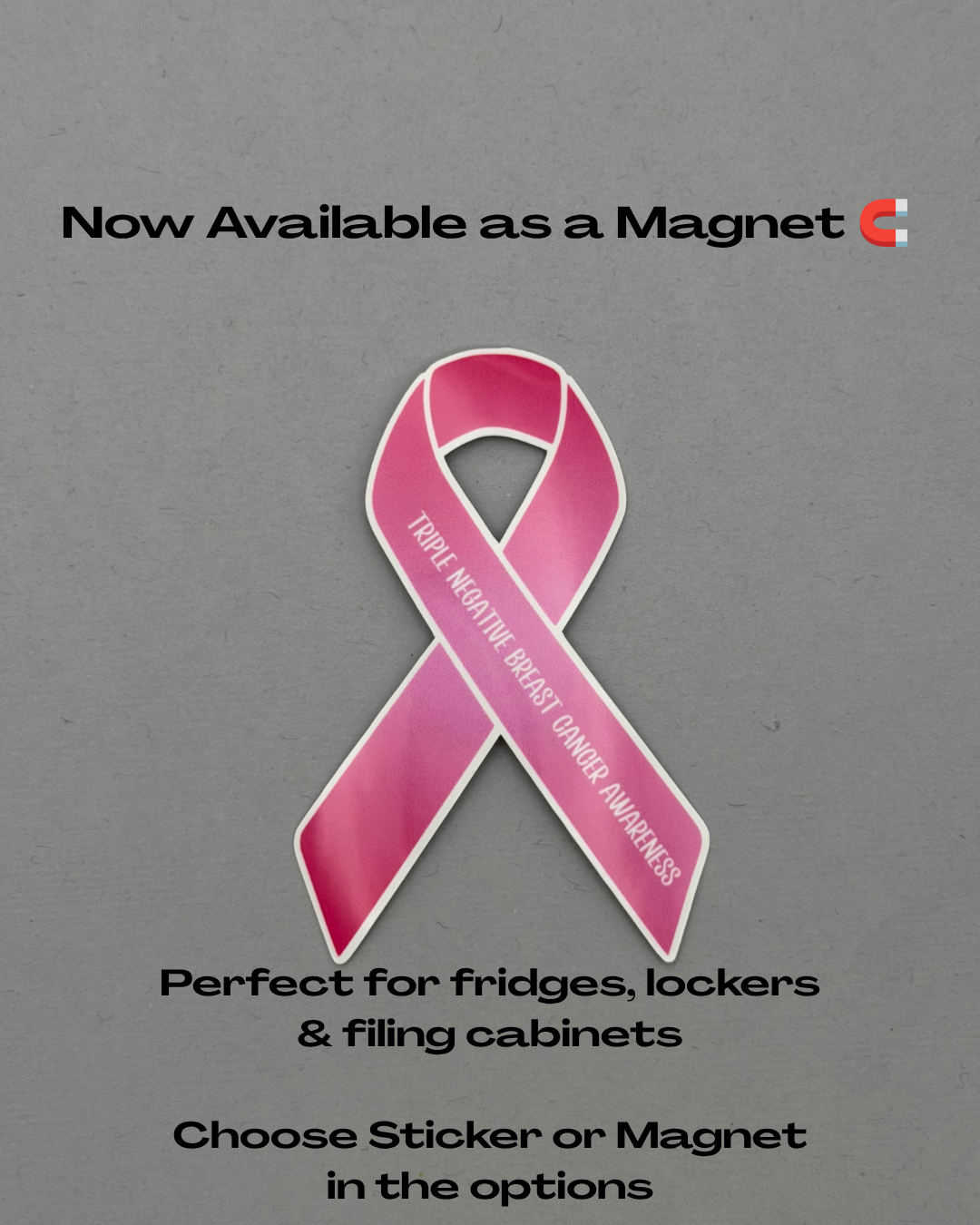 Triple Negative Breast Cancer Awareness Ribbon Sticker or Magnet