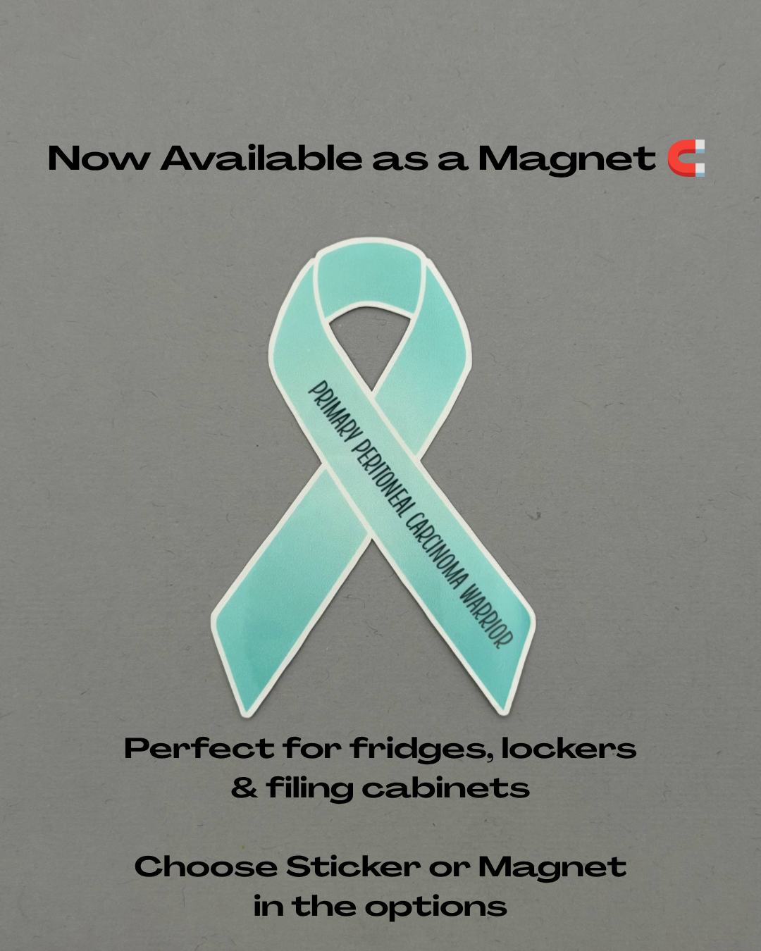 Primary Peritoneal Carcinoma Warrior Ribbon Sticker or Magnet