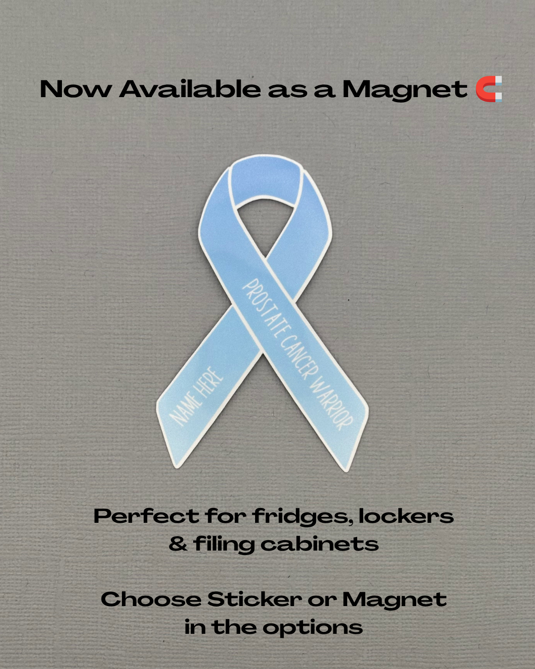 Prostate Cancer Warrior Custom Ribbon Sticker or Magnet