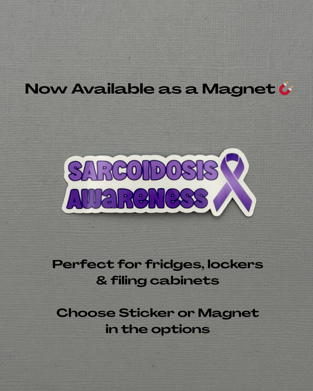Sarcoidosis Awareness with Ribbon Sticker or Magnet
