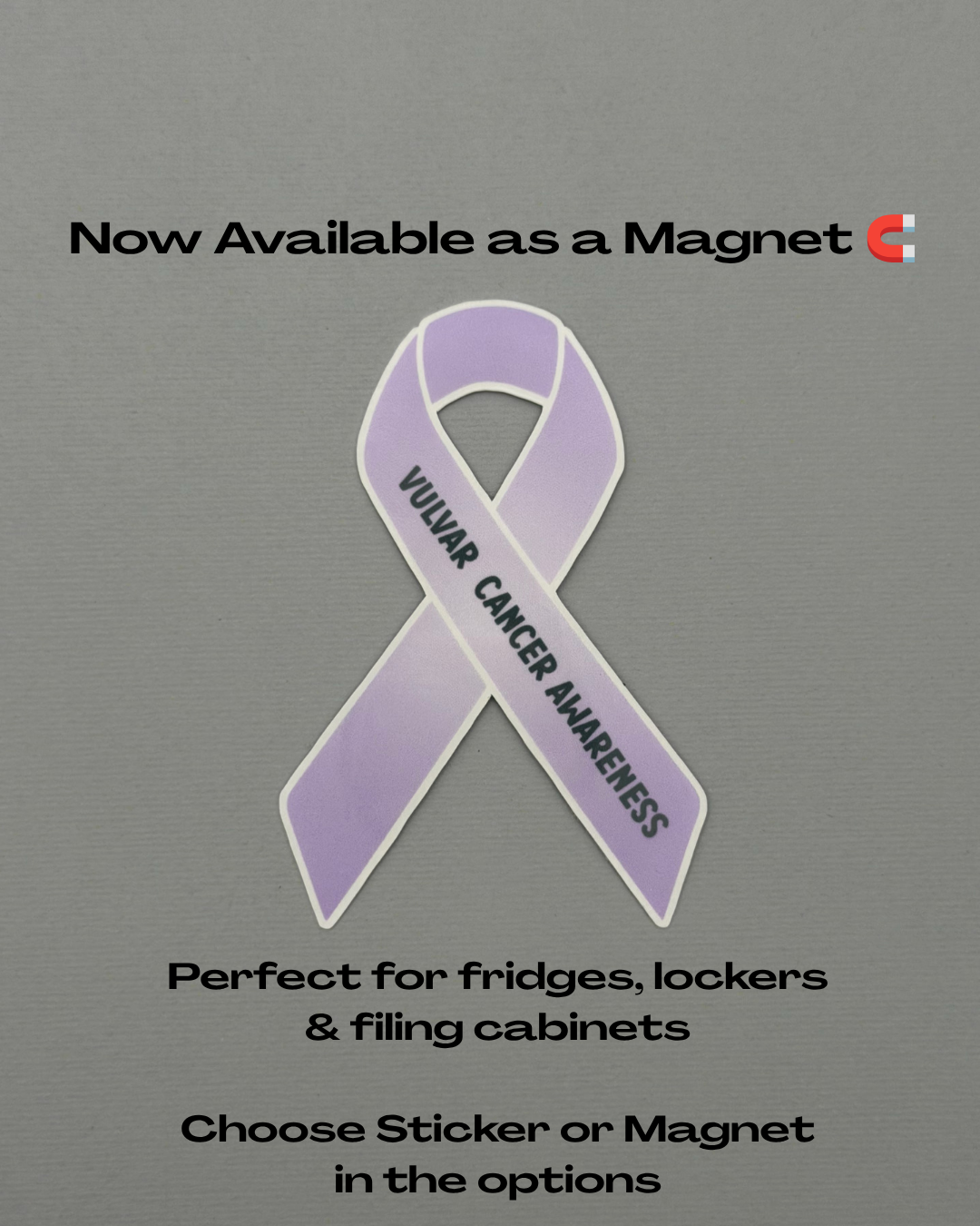 Vulvar Cancer Awareness Ribbon Sticker or Magnet