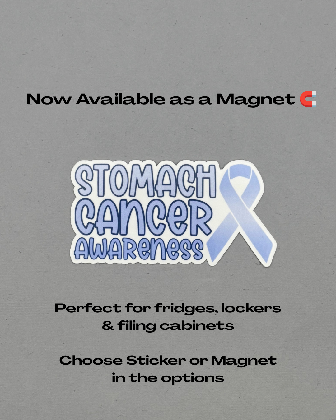 Stomach Cancer Awareness with Ribbon Sticker or Magnet