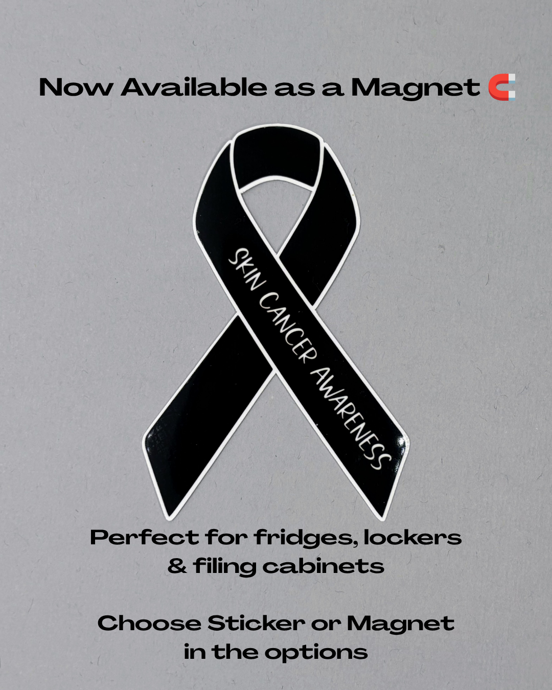 Skin Cancer Awareness Ribbon Sticker or Magnet