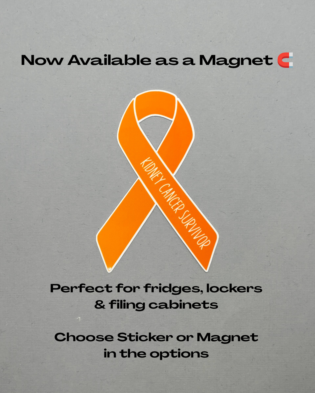 Kidney Cancer Survivor Ribbon Sticker or Magnet
