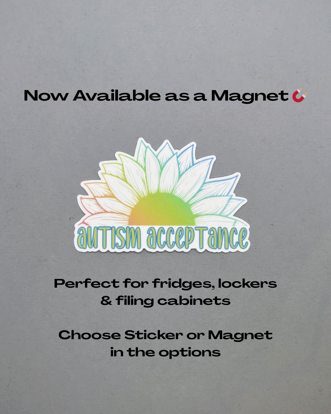 Autism Acceptance Sunflower Sticker or Magnet