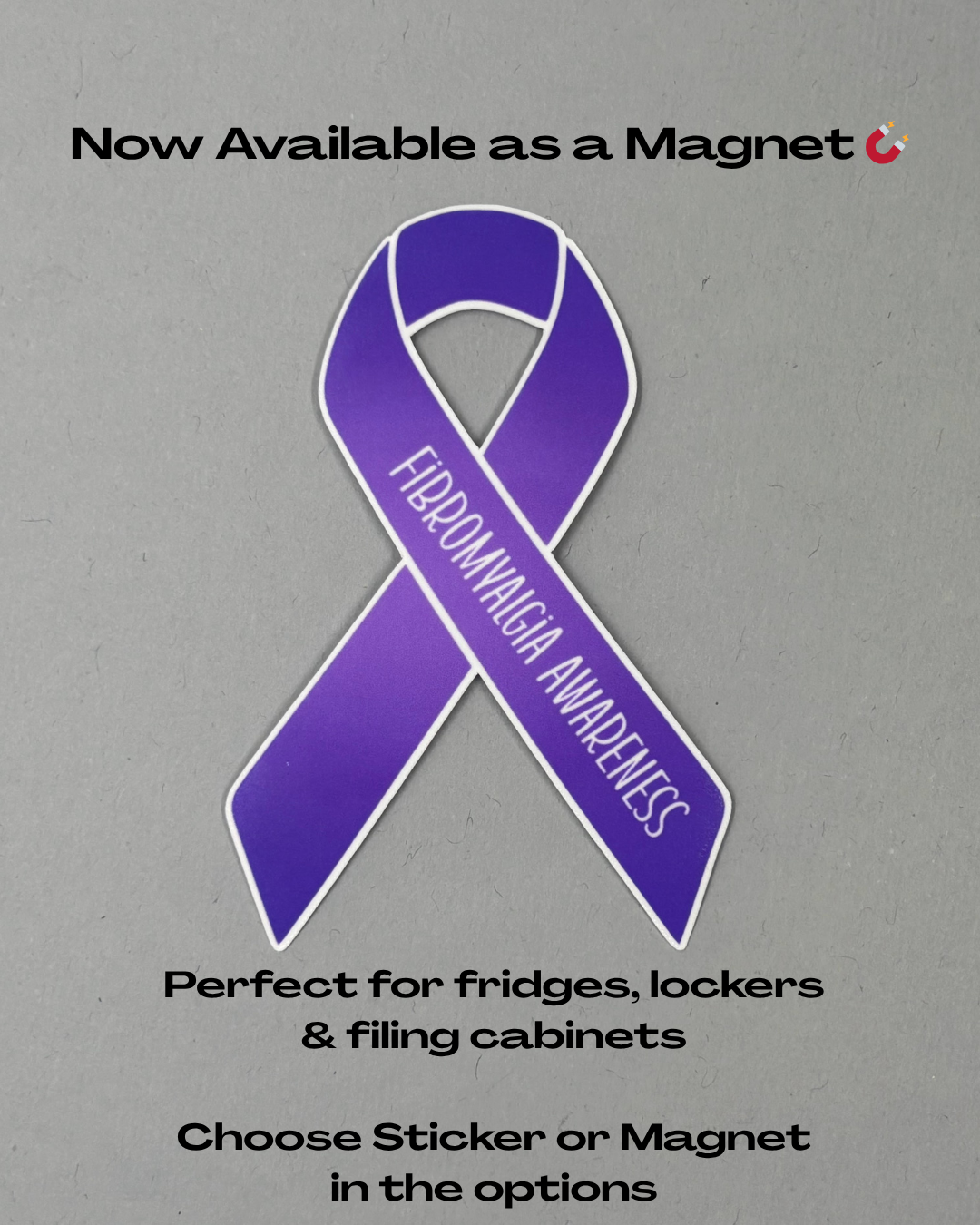 Fibromyalgia Awareness Ribbon Sticker or Magnet