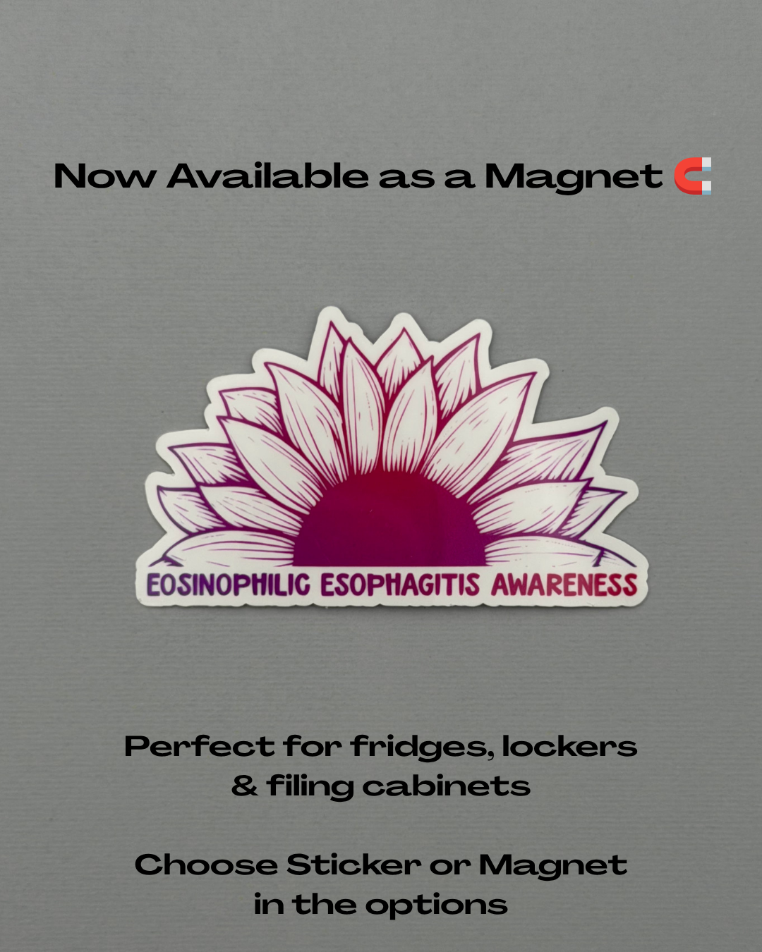 Eosinophilic Esophagitis Awareness Sunflower Sticker or Magnet | EoE