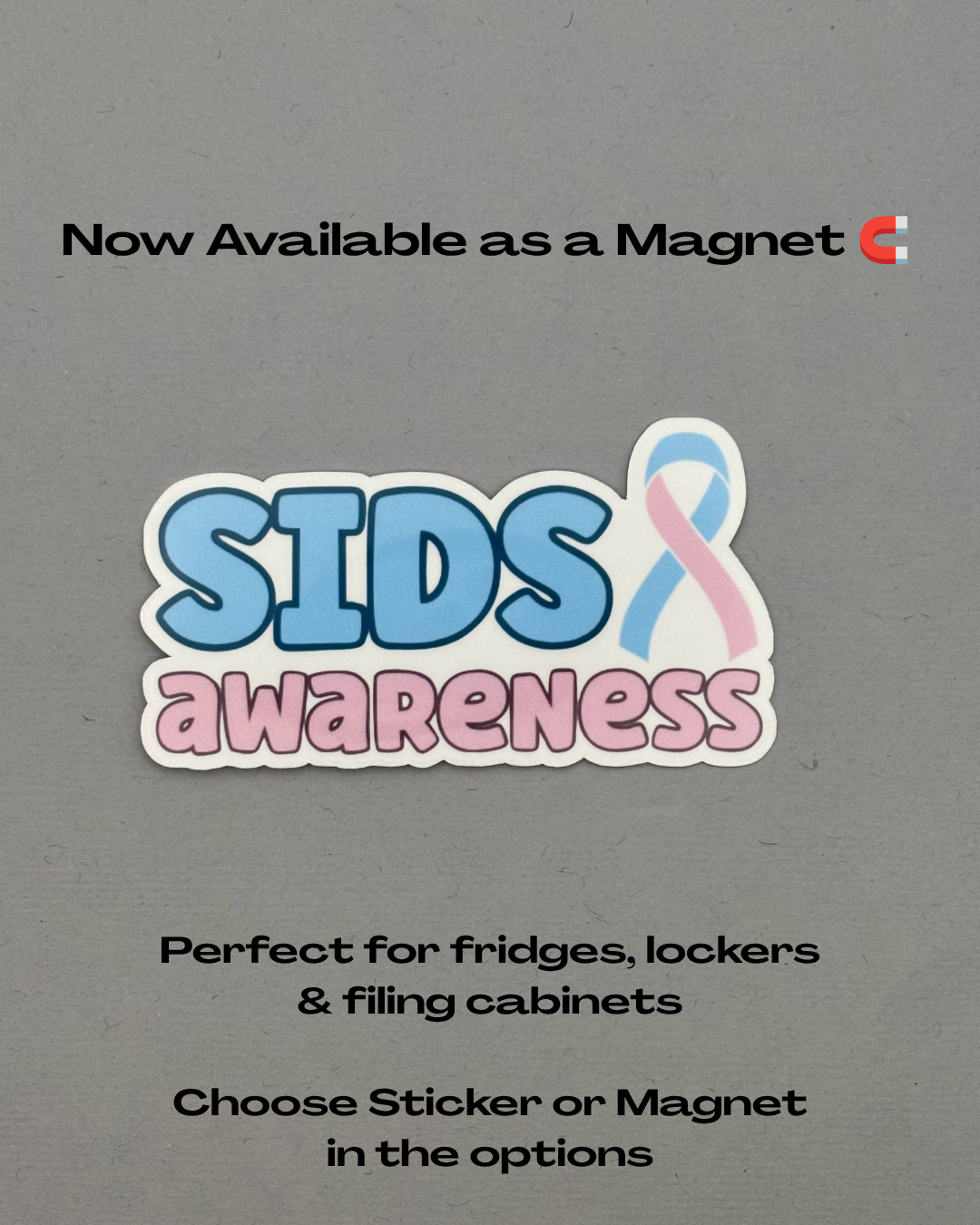 SIDS Awareness with Ribbon Sticker or Magnet