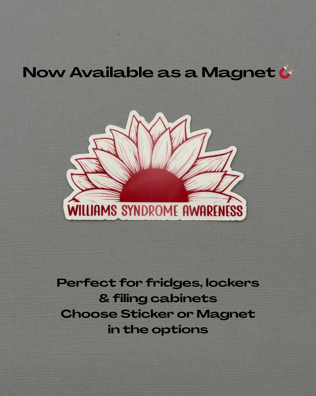 Williams Syndrome Awareness Sunflower Sticker or Magnet