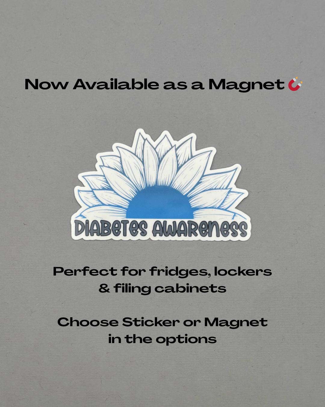 Diabetes Awareness Sunflower Sticker or Magnet