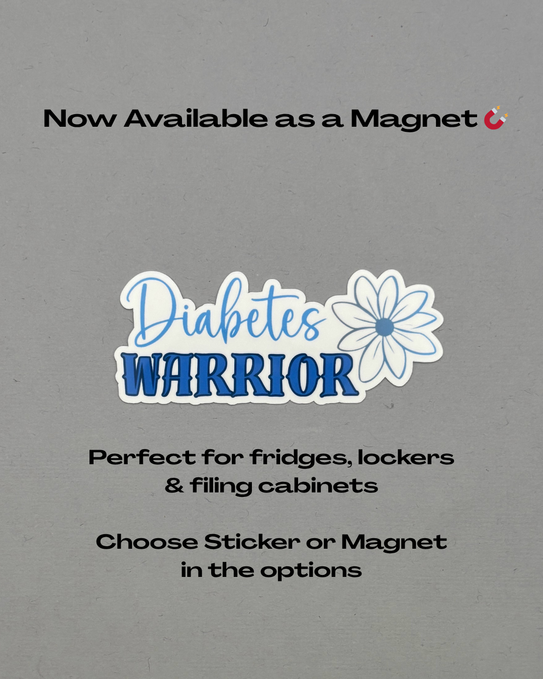 Diabetes Warrior Flower Sticker or Magnet