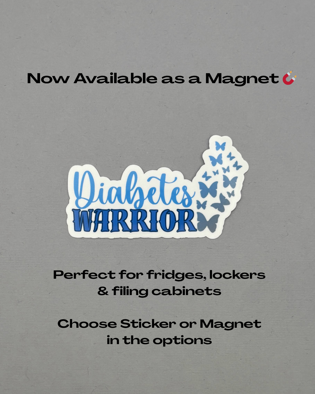 Diabetes Warrior Butterflies Sticker or Magnet