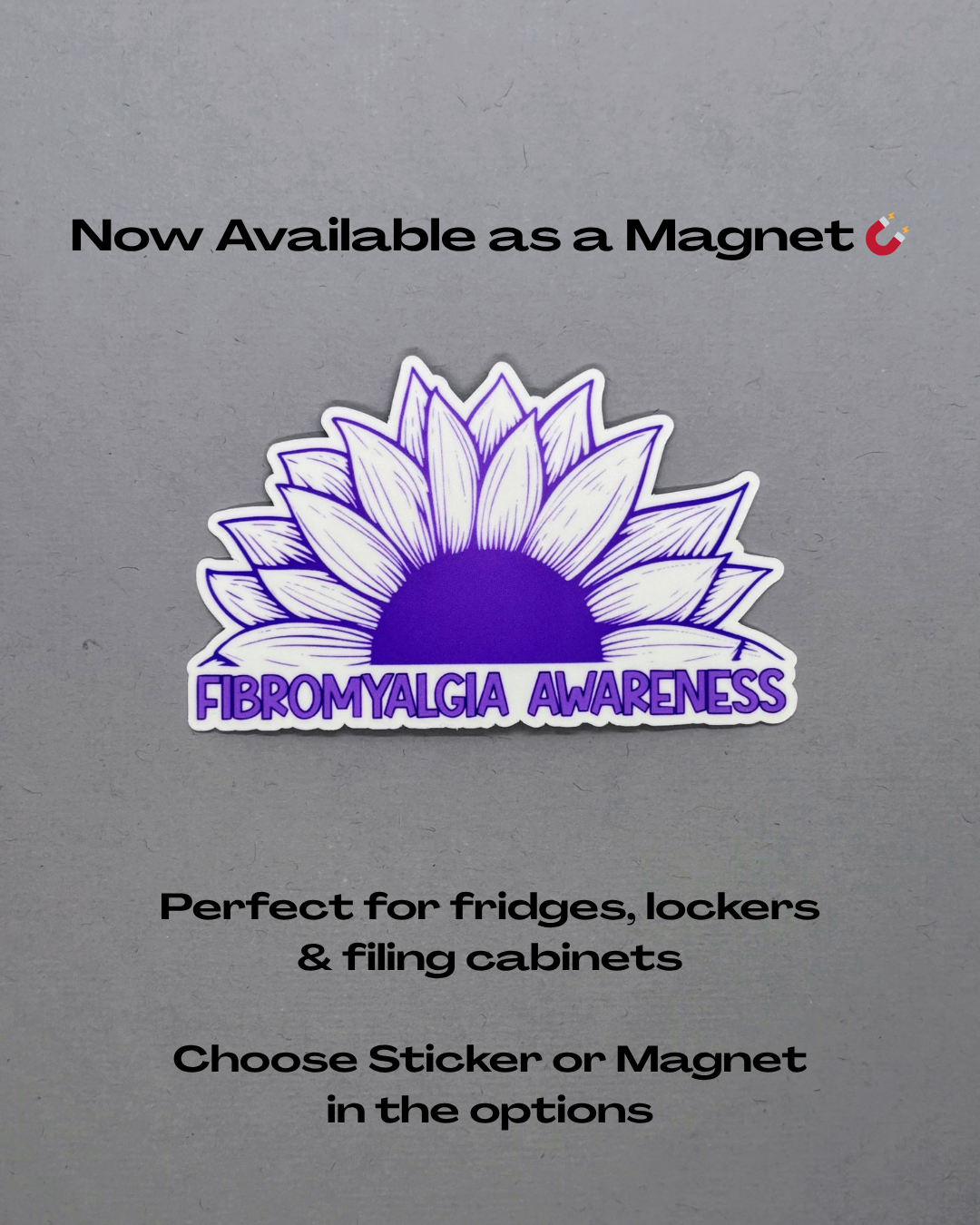 Fibromyalgia Awareness Sunflower Sticker or Magnet