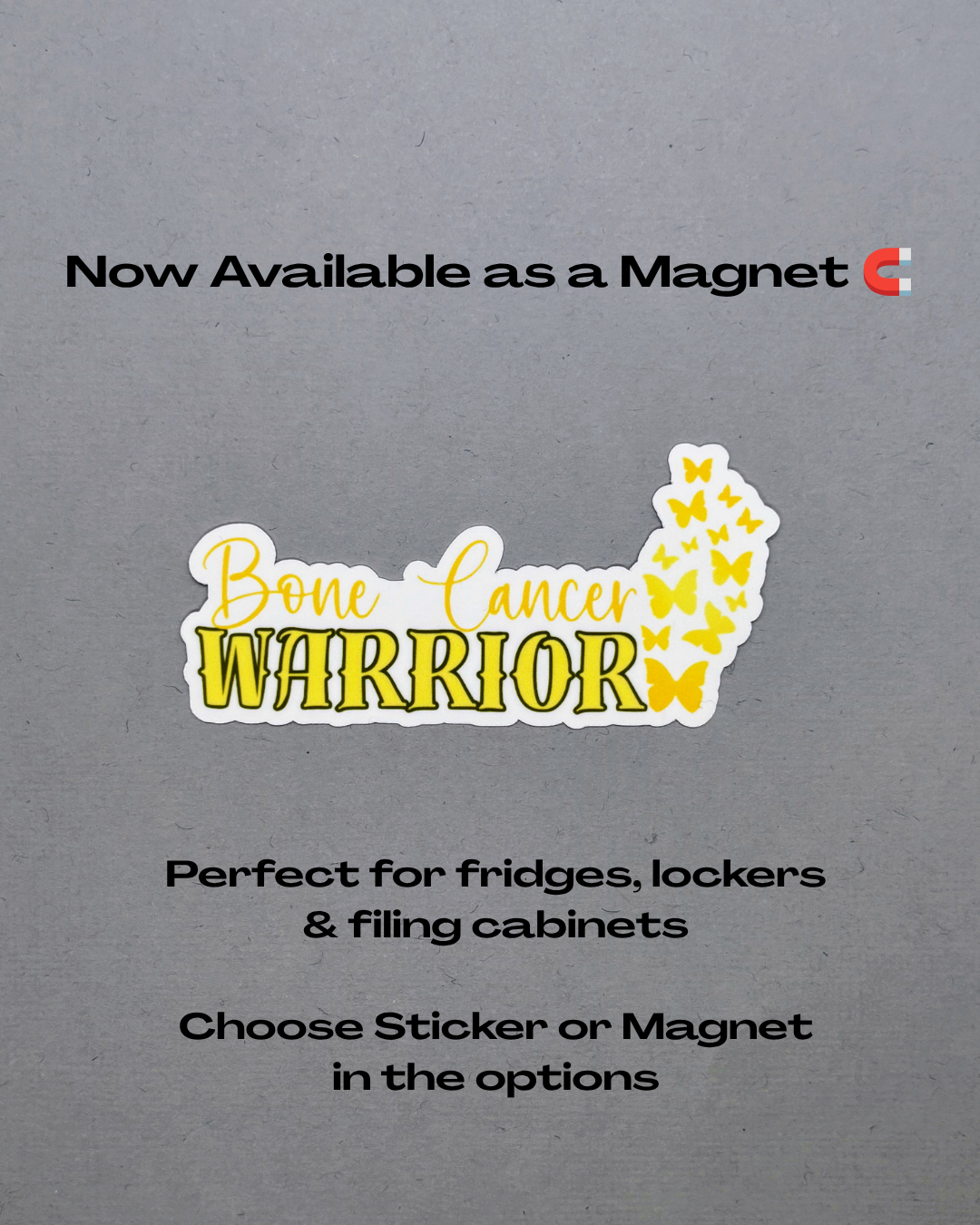 Bone Cancer Warrior Butterflies Sticker or Magnet