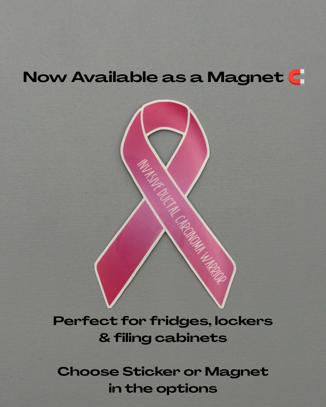 Invasive Ductal Carcinoma (IDC) Survivor Ribbon Sticker or Magnet