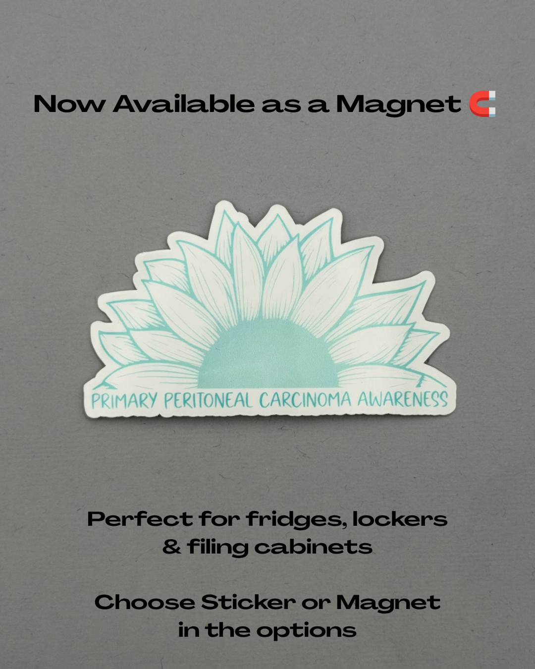 Primary Peritoneal Carcinoma Awareness Sunflower Sticker or Magnet