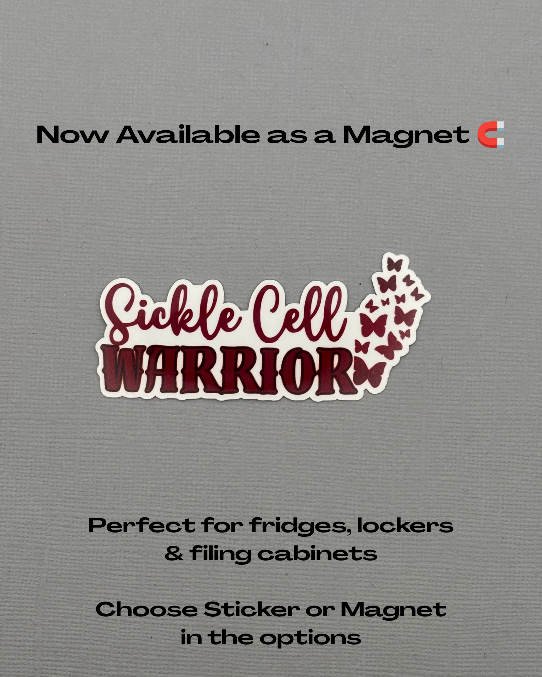 Sickle Cell Warrior Butterflies Sticker or Magnet