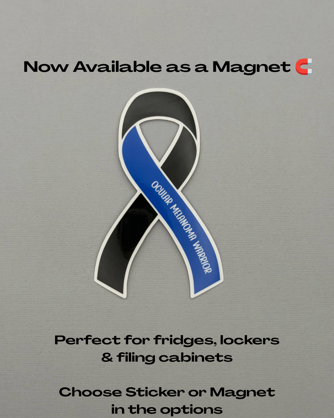 Ocular Melanoma Warrior Ribbon Sticker or Magnet
