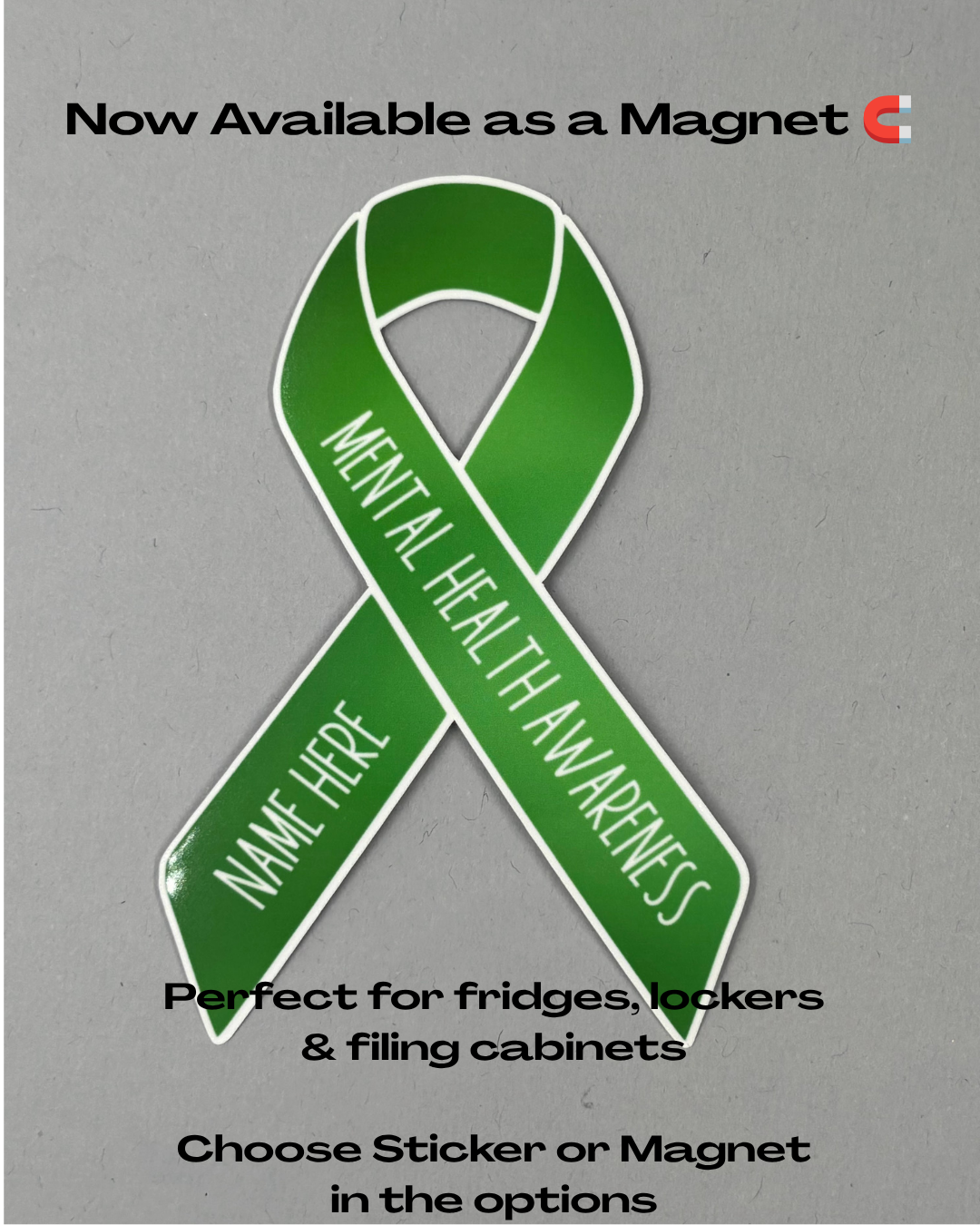 Mental Health Awareness Custom Ribbon Sticker or Magnet