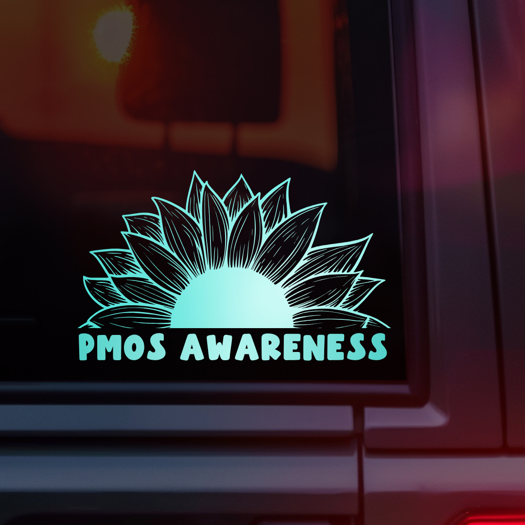 PMOS Awareness Sunflower Car Decal | Polyendocrine Metabolic Ovarian Syndrome