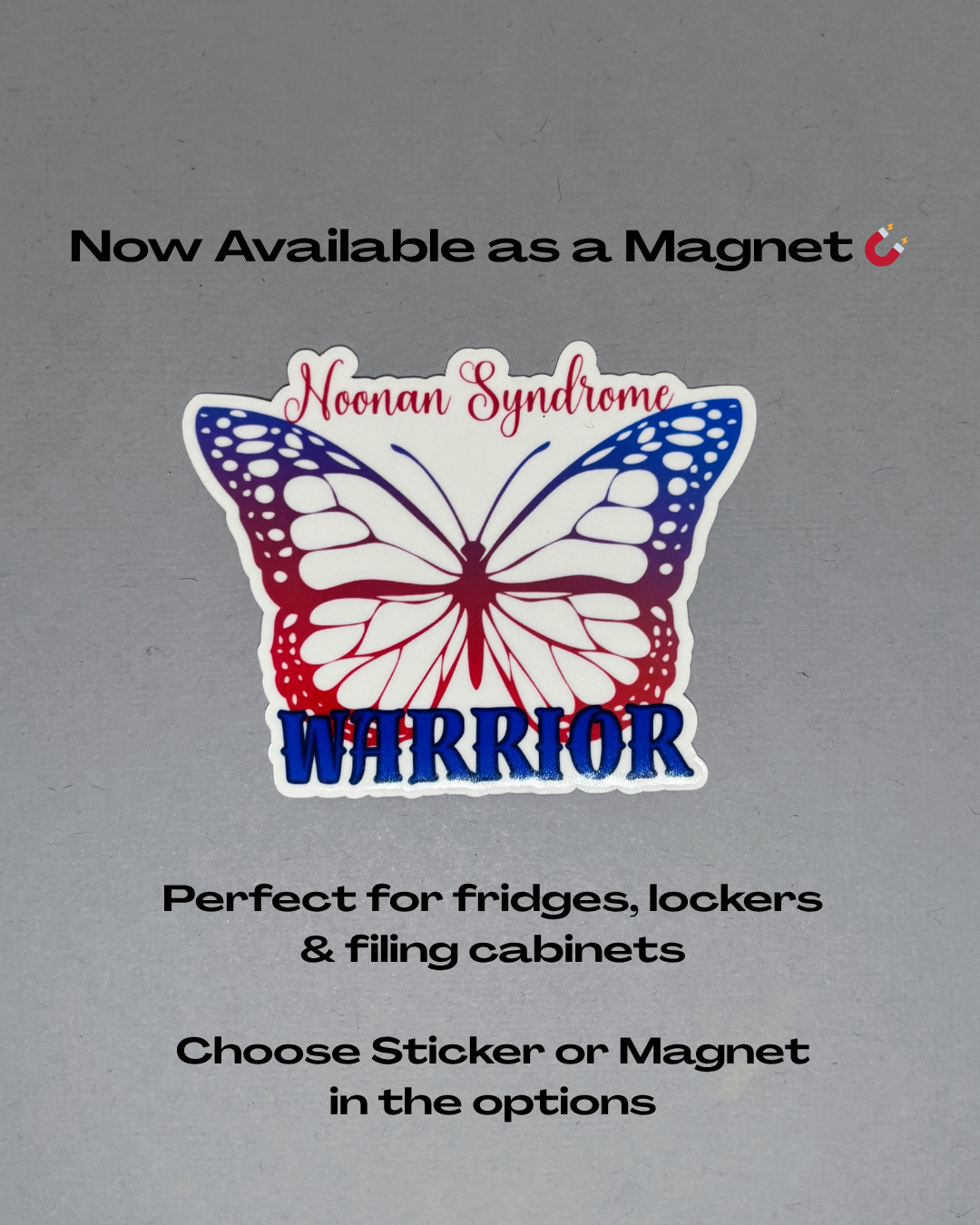 Noonan Syndrome Warrior Butterfly Sticker or Magnet