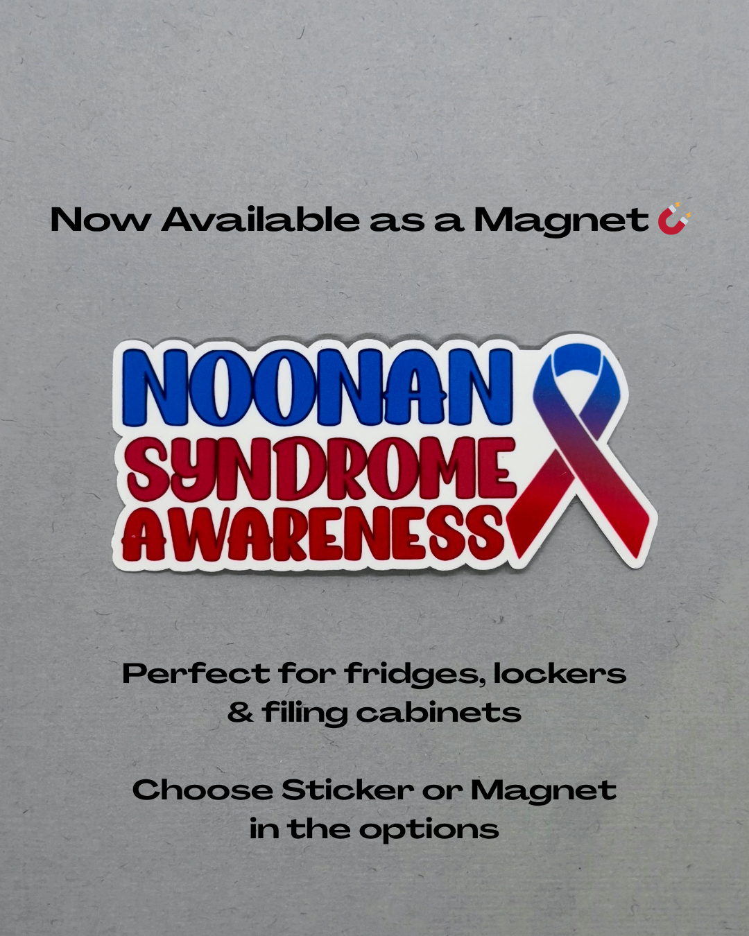 Noonan Syndrome Awareness with Ribbon Sticker or Magnet