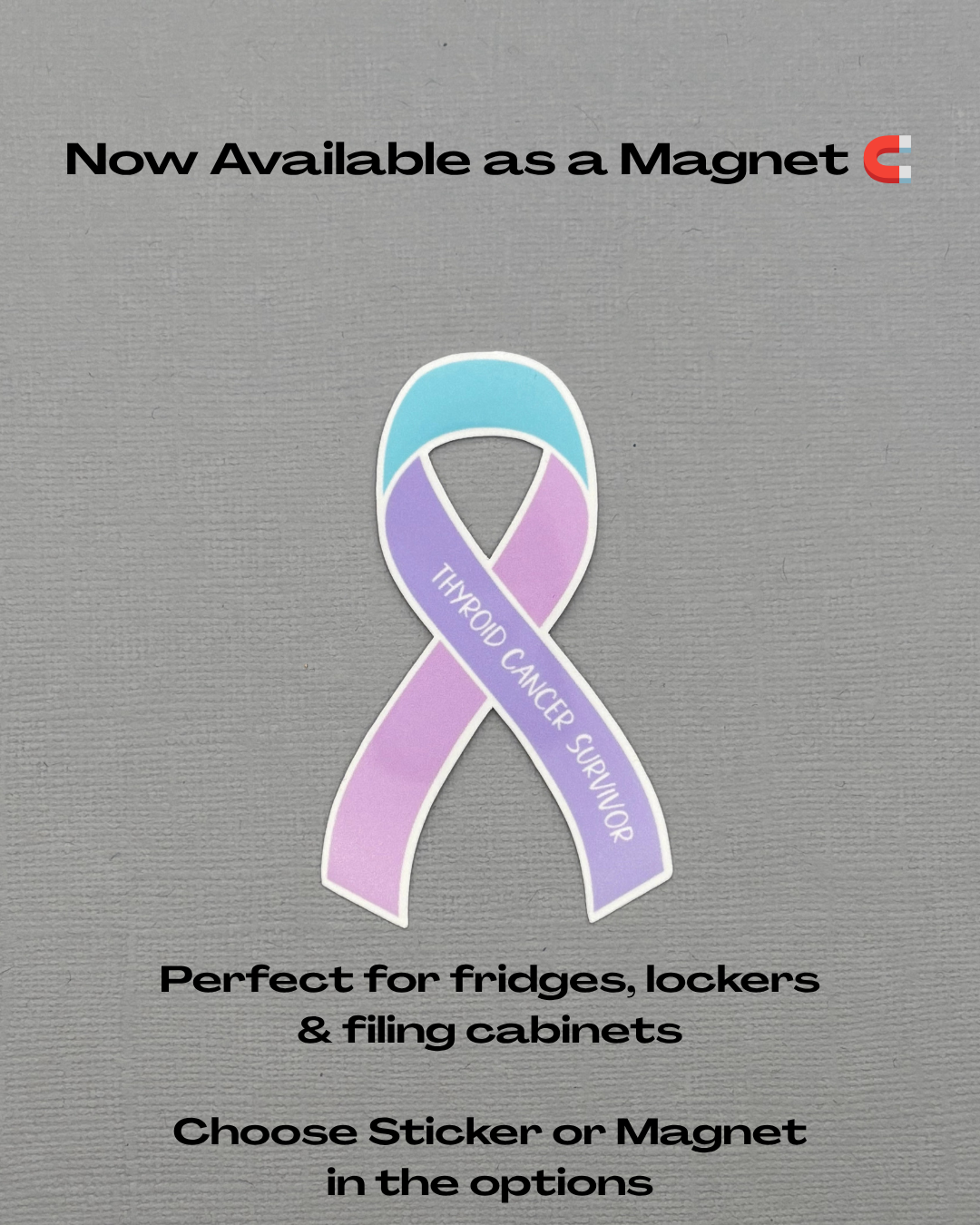Thyroid Cancer Survivor Ribbon Sticker or Magnet