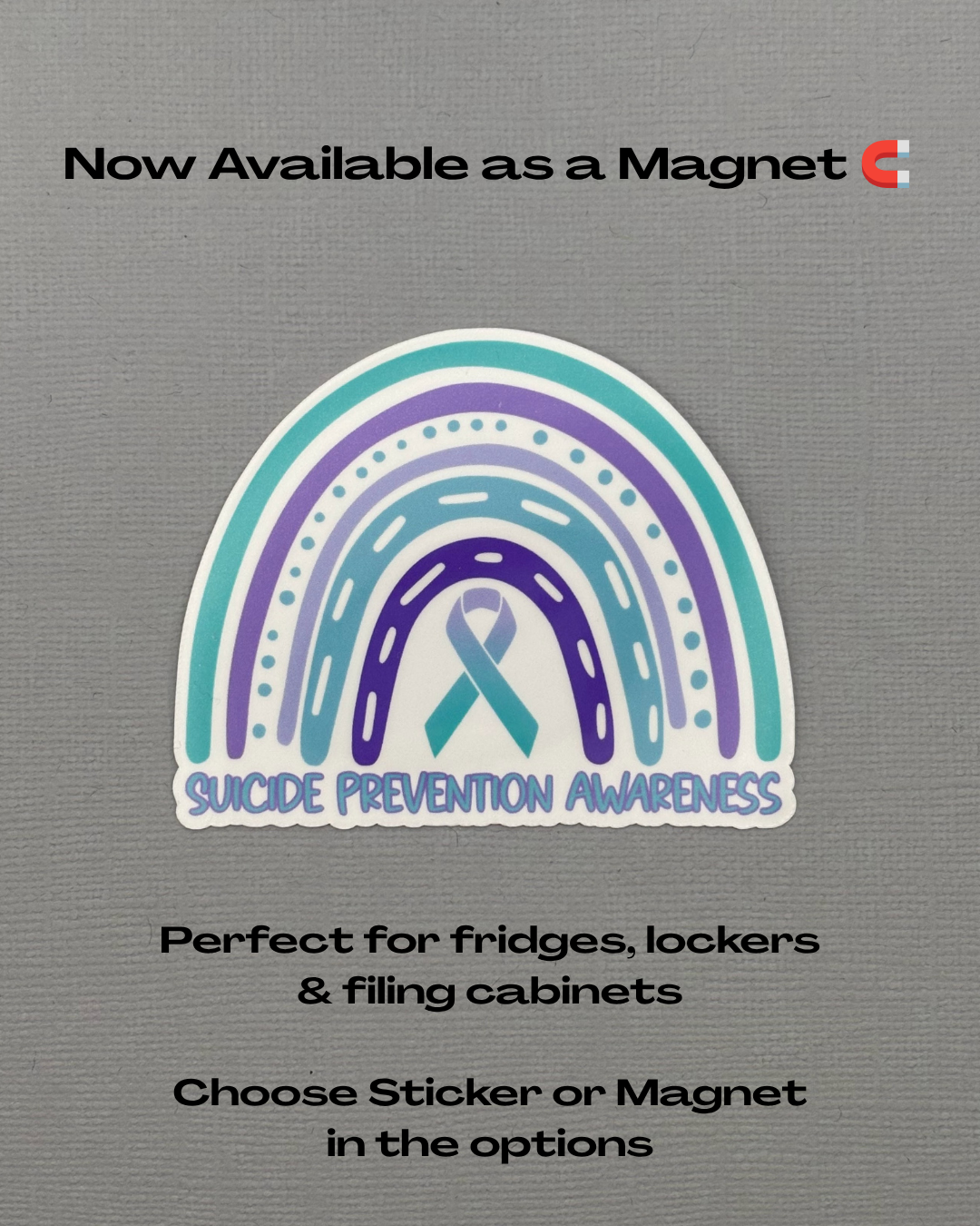 Suicide Prevention Awareness Rainbow Sticker or Magnet