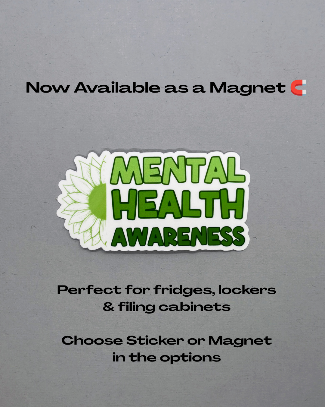 Mental Health Awareness Sunflower Sticker or Magnet