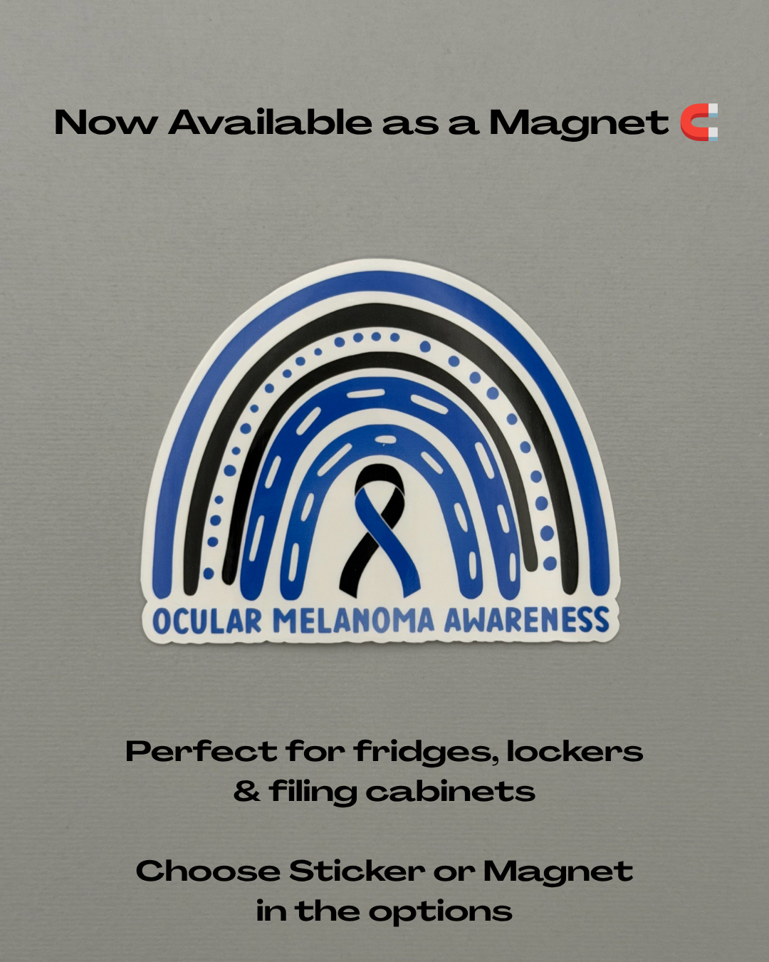 Ocular Melanoma Awareness Rainbow Sticker or Magnet