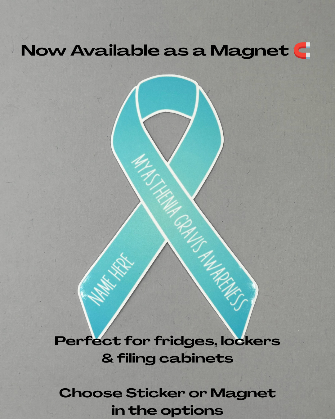 Myasthenia Gravis Custom Ribbon Sticker or Magnet