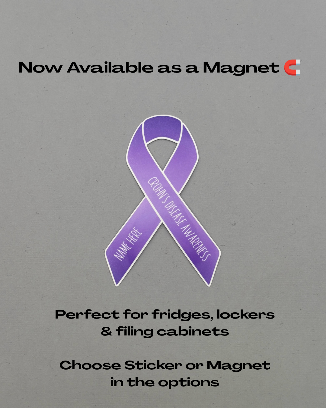 Crohn's Disease Awareness Custom Ribbon Sticker or Magnet